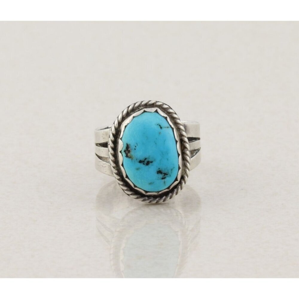 Sterling Silver Natural Turquoise Ring Size 6